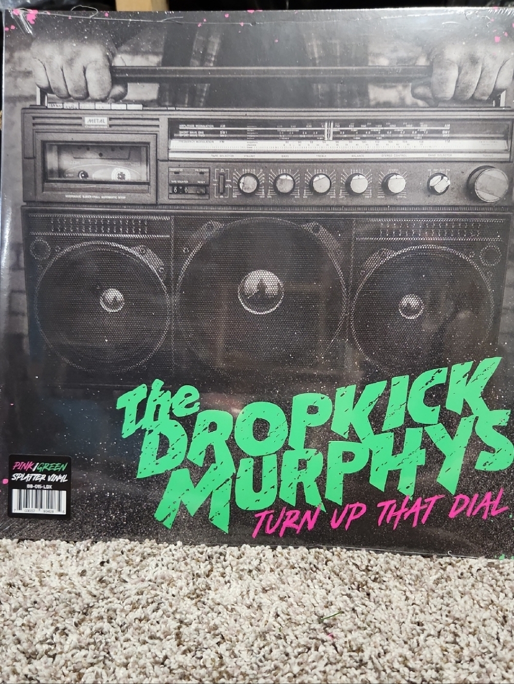 The Dropkick Murphys "Turn Up That Dial" NEON GREEN AND PINK SPLATTER VINYL
